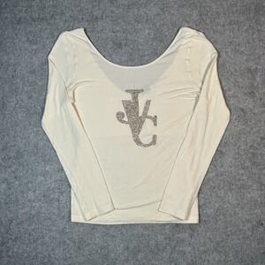 Versace Jeans Couture Long Sleeve Shirt Womens Small Double Scoop Y2K Rhinestone